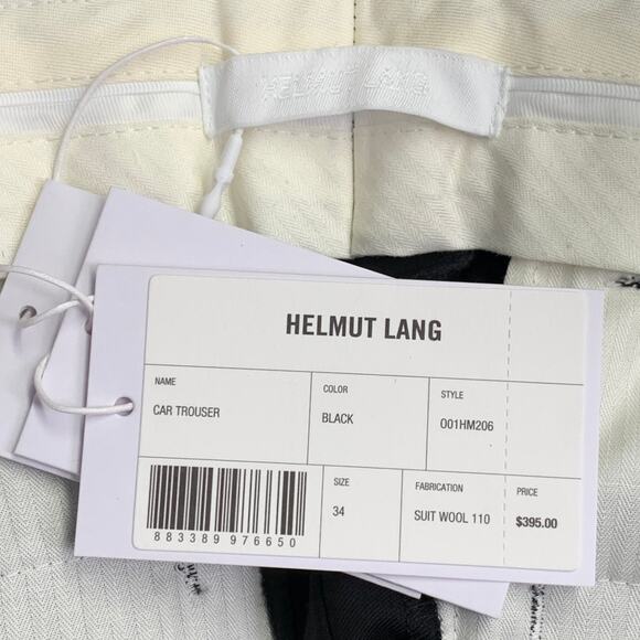 HELMUT LANG Size 34 Car Trouser Black Wool Zip Fly Dress Pants - Picture 3 of 5